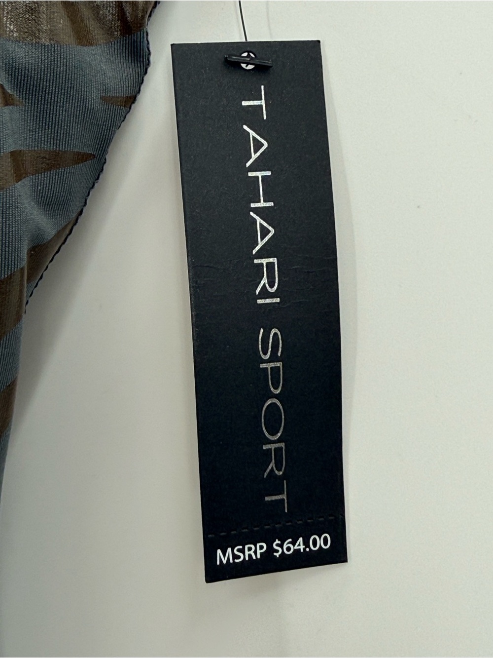 Tahari Sport Zebra Print Racerback Athletic Tank Top Charcoal Gray NWT - Picture 7 of 8